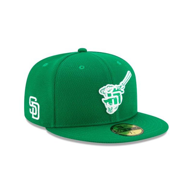 MLB San Diego Padres St Patricks Day 59Fifty Fitted (DTK2388) - Green New Era Caps